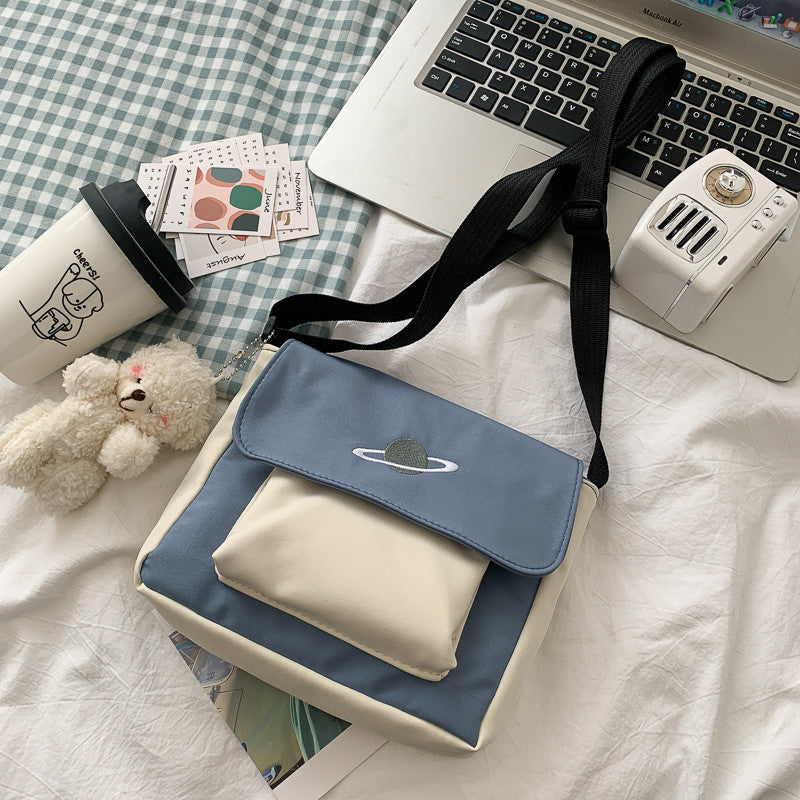 Canvas Handbag Mini Student Bag Simple Crossbody Bags Casual Lady Flap Shoulder Bag