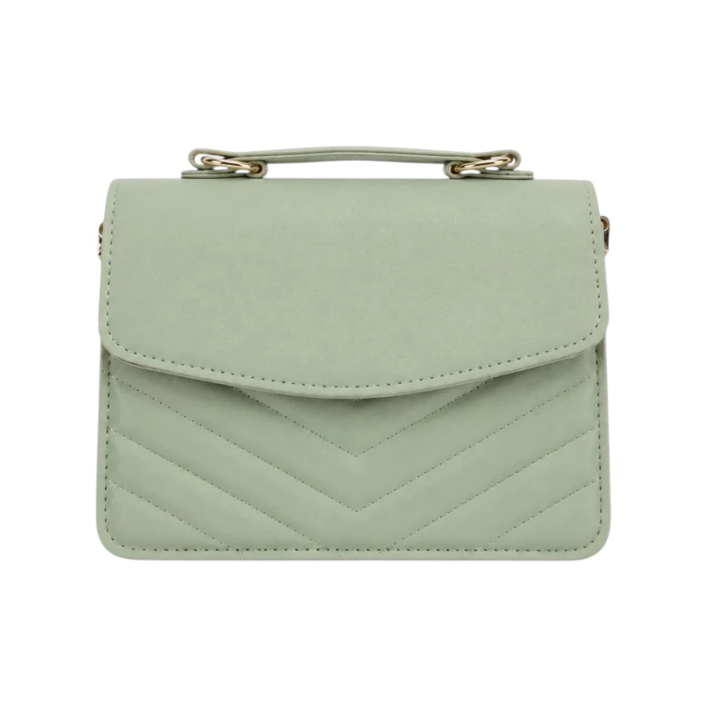 Bagnor Women’s Green Chevron Flap Crossbody Bag