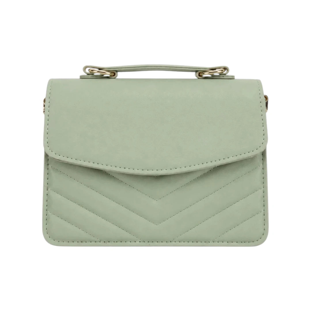 Bagnor Women’s Green Chevron Flap Crossbody Bag