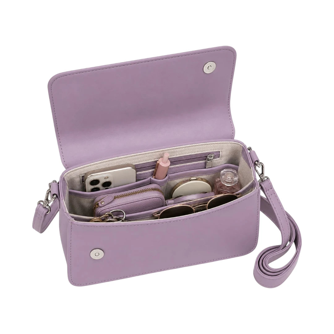 Bagnor Lilac Butterfly Faux Leather Crossbody Bag