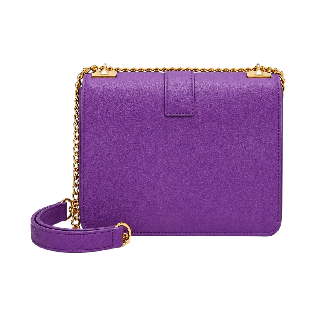 Bagnor Purple Amethyst Gold-Lock Crossbody Bag