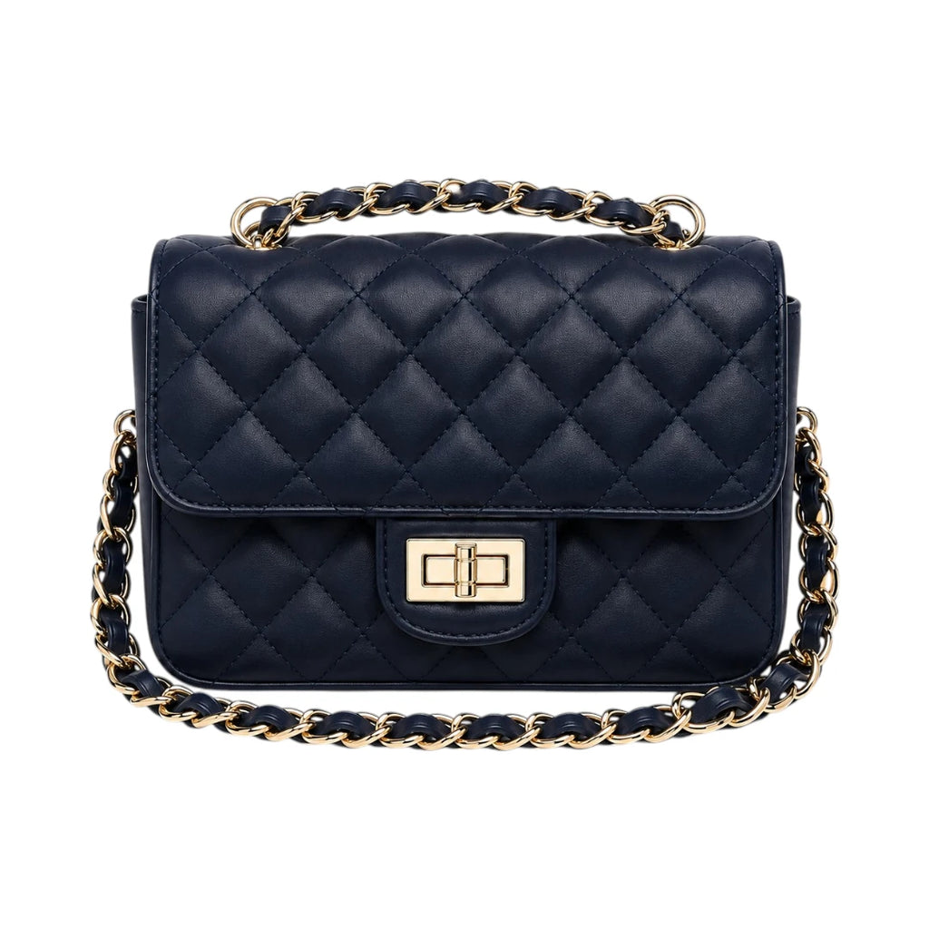 Bagnor navy Quilted Chain Crossbody Bag