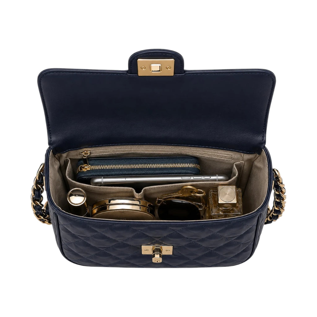 Bagnor navy Quilted Chain Crossbody Bag
