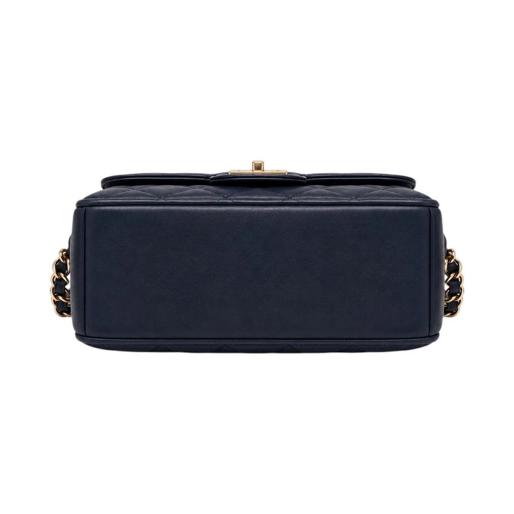 Bagnor navy Quilted Chain Crossbody Bag