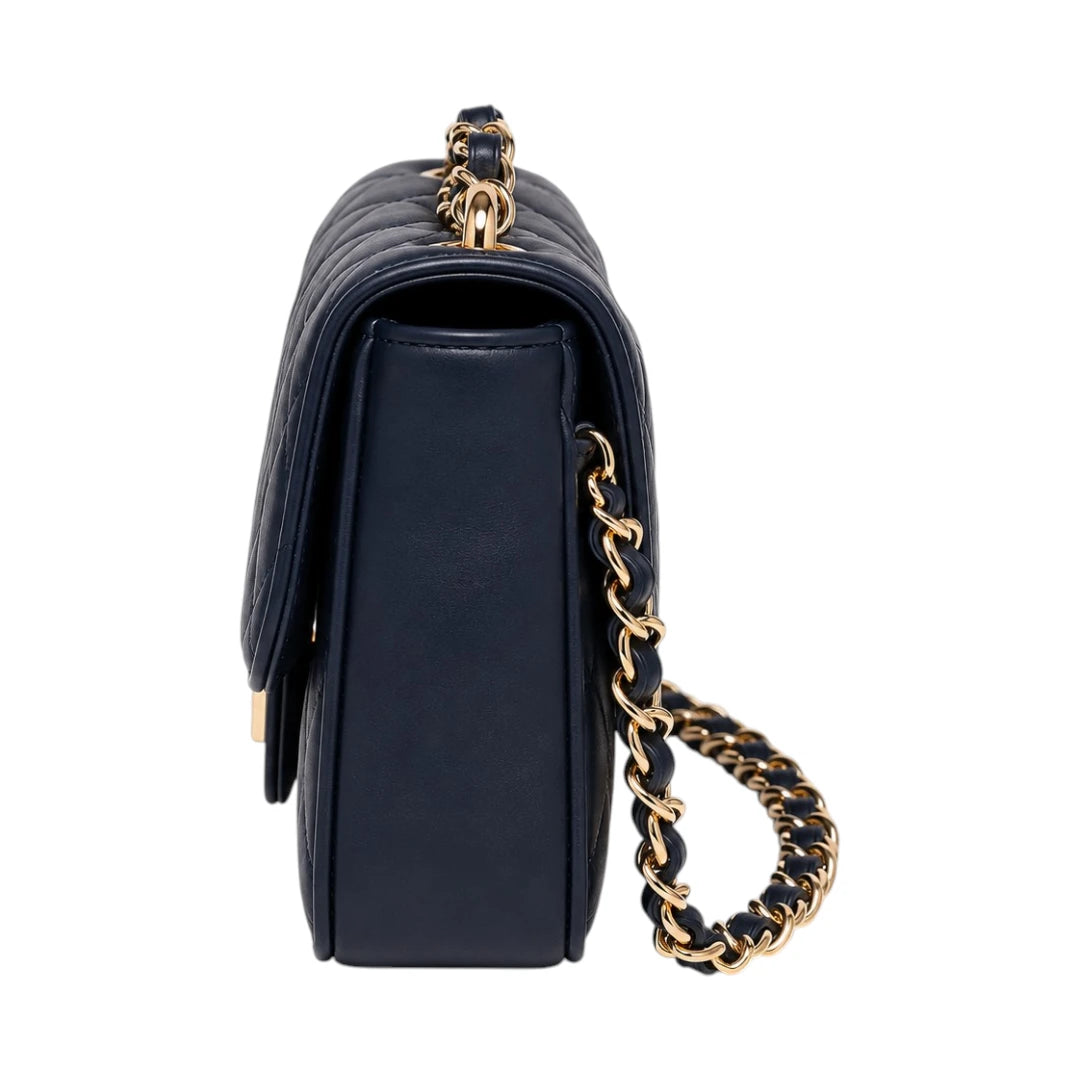 Bagnor navy Quilted Chain Crossbody Bag